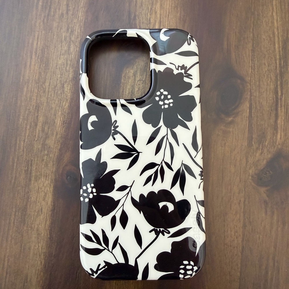 Elegant Black and White Floral Phone Case